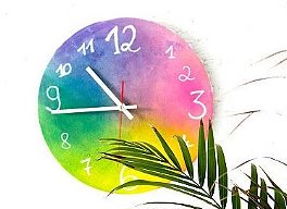 keilrahmen uhr rund